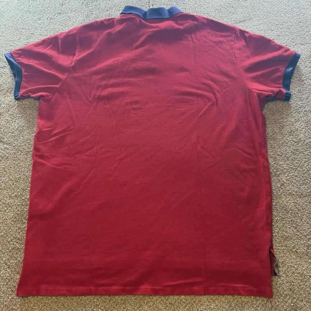 Polo Ralph Lauren Big Pony Men's XXL Solid Red/Blue Short Sleeve Polo Shirt READ